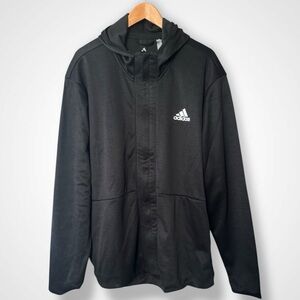 Adidas Men's Black Lightweight Zip Up Hooded Jacket